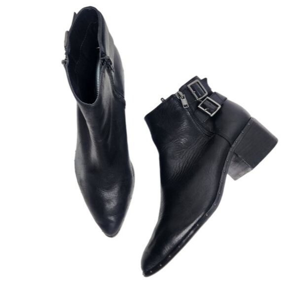 BLEECKER & BOND Georgia Black Leather Ankle Booties - Picture 7 of 14